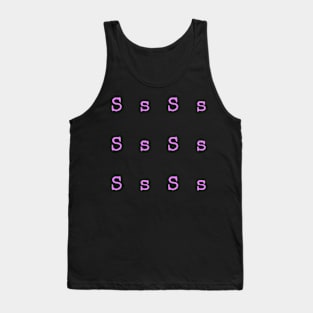 Pink Typewriter Letter S Tank Top